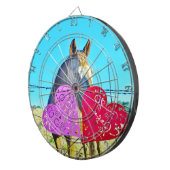 Weißes und braunes Pferd Valentine Hearts Dartscheibe (Vorderseite rechts)