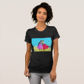 Weißes und braunes Pferd Valentine Hearts T-Shirt (Vorne ganz)