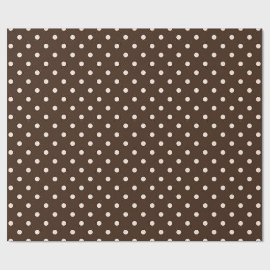 Weißes und braunes Polka Dot Wrapping Paper Geschenkpapier (Flach)