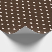 Weißes und braunes Polka Dot Wrapping Paper Geschenkpapier (Ecke)