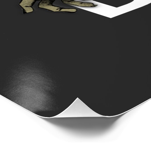 Weißes und braunes totes Zombie-Glossenposter Poster (Ecke)