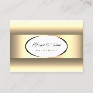 Weißes und cremefarbenes, helles Gold - ovales Dek Visitenkarte