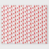 Weißes und dunkles korallenrotes Rot des Seepferds Geschenkpapier (Flach)