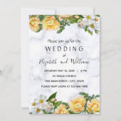 Weißes und gelbes Blossom Delikate Hochzeit Einladung (Vorderseite)