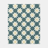 Weißes und gelbes Blumenmuster Fleecedecke (Vorderseite)