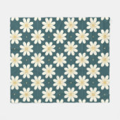 Weißes und gelbes Blumenmuster Fleecedecke (Vorderseite (Horizontal))