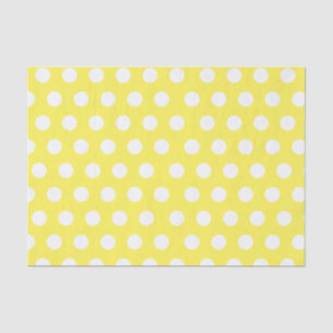 Weißes und gelbes Mittelpolka-Dot-Party Seidenpapier