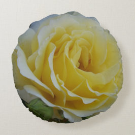 Weißes und gelbes Rosenwirbel Kissen