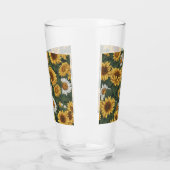 Weißes und gelbes Sonnenblumen Glas (Links)