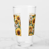 Weißes und gelbes Sonnenblumen Glas (Links)