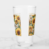 Weißes und gelbes Sonnenblumen Glas (Rechts)