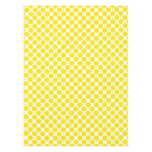 Weißes und gelbes Tupfen-Muster Tischdecke (Vorderseite)