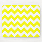 Weißes und gelbes Zigzag-Muster Mousepad (Vorne)