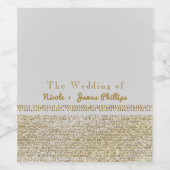 Weißes und glänzendes Gold Glam Chic Party Weinkel Weinetikett (Einzelnes Label)