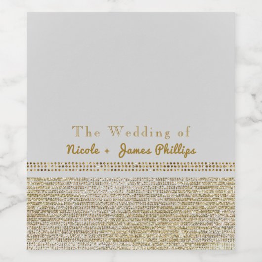 Weißes und glänzendes Gold Glam Chic Party Weinkel Weinetikett (Einzelnes Label)