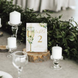 Weißes und goldblütiges Champagner-Glas Personalis Tischnummer<br><div class="desc">Diese wunderschöne Blumenkarte mit Aquarellfarben-Blume und Ihrem eigenen Text auf beiden Seiten der Tischnummer. Verwenden Sie die Vorlage,  um Ihre Informationen auszufüllen. Mit der Funktion "Weitere Anpassung" können Sie den Schriftart (Größe,  Stil,  Farbe) ändern,  mehr Textzeilen hinzufügen oder das Layout ändern.</div>