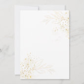 Weißes und goldenes Blätter Ameen laden ein Einladung (Rückseite)