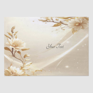 Weißes und goldenes Blumen-Tissue-Papier Seidenpapier