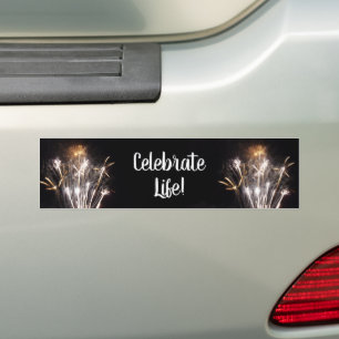 Weißes und goldenes Feuerwerk II Patriotische Feie Autoaufkleber