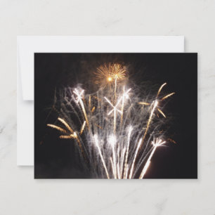 Weißes und goldenes Feuerwerk II Patriotische Feie Feiertagskarte