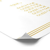 Weißes und goldenes Hochzeitsdiagramm Poster 16x20 (Ecke)
