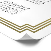 Weißes und goldenes Hochzeitsdiagramm Poster 18x24 (Ecke)