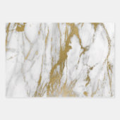 Weißes und goldenes Marmorbild Geschenkpapier Set (Vorderseite)