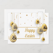 Weißes und goldenes Ostereier Postkarte (Vorne/Hinten)