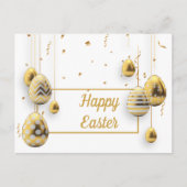 Weißes und goldenes Ostereier Postkarte (Vorderseite)