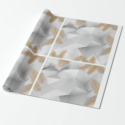 Weißes und goldenes Papier Geschenkpapier (Ungerollt)