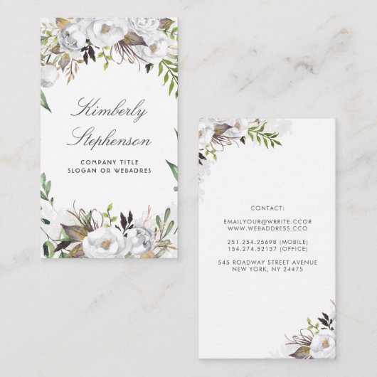 Weißes und goldfarbenes Wasser Visitenkarte (Vorne/Hinten)