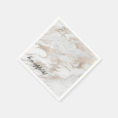 Weißes und goldmarmoriertes Papier Napkins Serviette (Ecke)