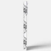 Weißes und graues Damaskus-Lochmuster Case-Mate iPhone Hülle (Rückseite / Rechts)