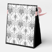 Weißes und graues Damaskus-Lochmuster Geschenkschachtel (Rückseite)