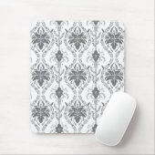 Weißes und graues Damaskus-Lochmuster Mousepad (Mit Mouse)