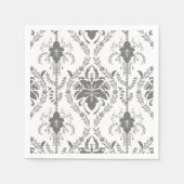 Weißes und graues Damaskus-Lochmuster Serviette (Vorderseite)