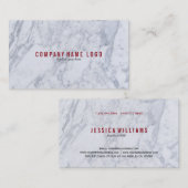 Weißes und graues Imitat Marmorstein Visitenkarte (Vorne/Hinten)