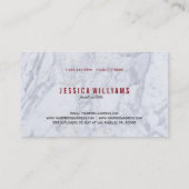 Weißes und graues Imitat Marmorstein Visitenkarte (Rückseite)