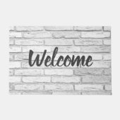 Weißes und graues rustikales fußmatte (Vorderseite)