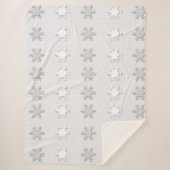 Weißes und graues Schneeflocken Sherpa Blanket Sherpadecke (Vorderseite)
