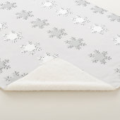 Weißes und graues Schneeflocken Sherpa Blanket Sherpadecke (3/4)