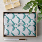 Weißes und grünes Delphingewebe Seidenpapier (Geschenk)