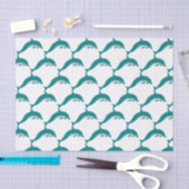 Weißes und grünes Delphingewebe Seidenpapier (Handwerk)