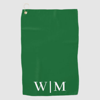 Weißes und grünes personalisiertes Golfhandtuch