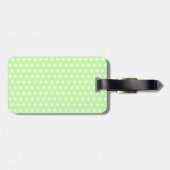 Weißes und grünes Tupfen-Muster. Spotty. Gepäckanhänger (Rückseite horizontal)
