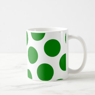 Weißes und grünes Tupfenmuster Kaffeetasse