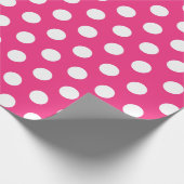 Weißes und heißrosa Medium Polka-Dot-Wrapping-Papi Geschenkpapier (Ecke)