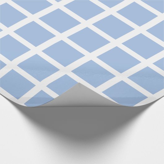 Weißes und hellblaues Quadrat-Packpapier Geschenkpapier (Ecke)