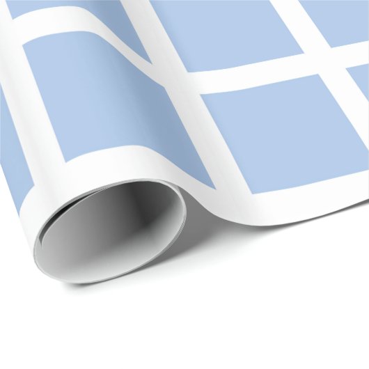 Weißes und hellblaues Quadrat-Packpapier Geschenkpapier (Rolleneckpunkt)
