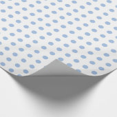 Weißes und hellblaues Tupfen-Packpapier Geschenkpapier (Ecke)